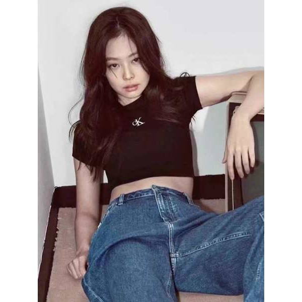 crop top asymmetrical top Jin Zhini Jennie Same Style Duty-Free Ready ...