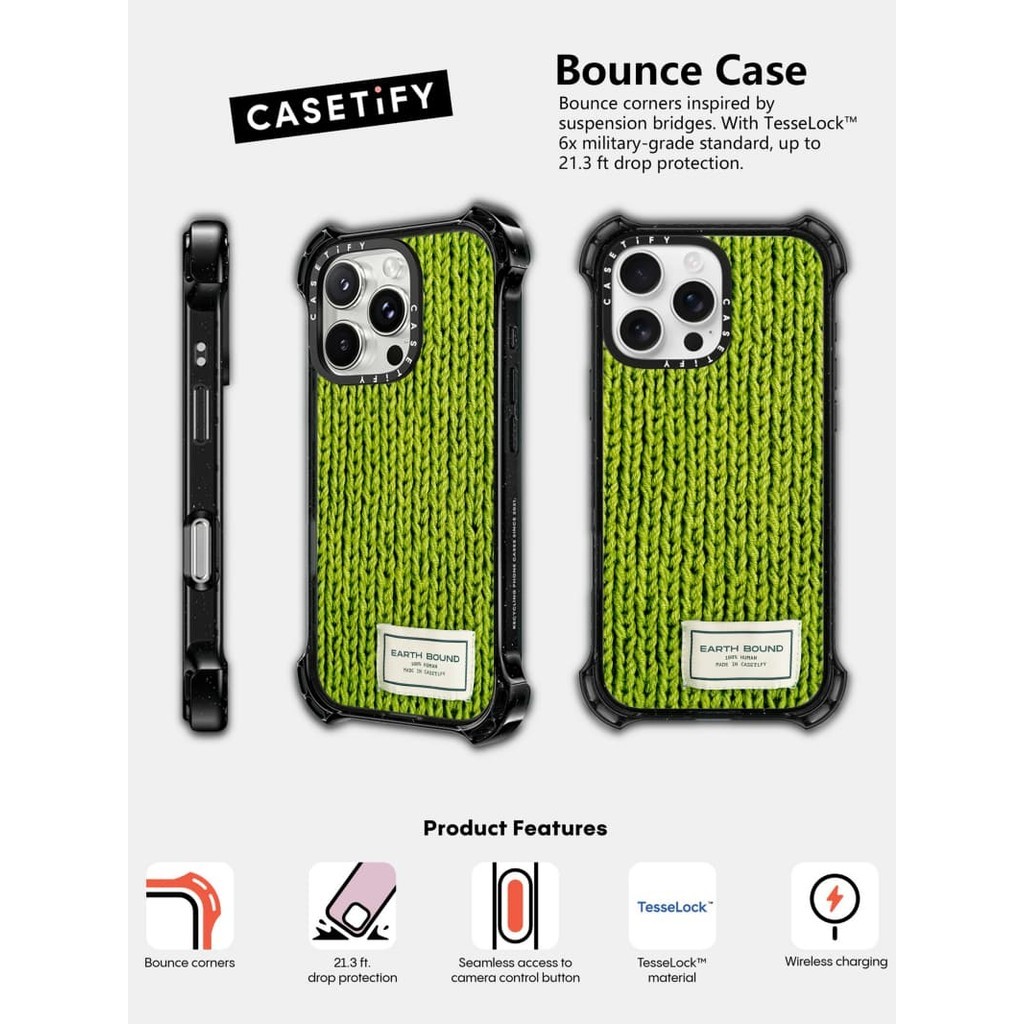 CASECASE X knitwear Case Bounce Case Magnetic suction Hard Acrylic Back ...