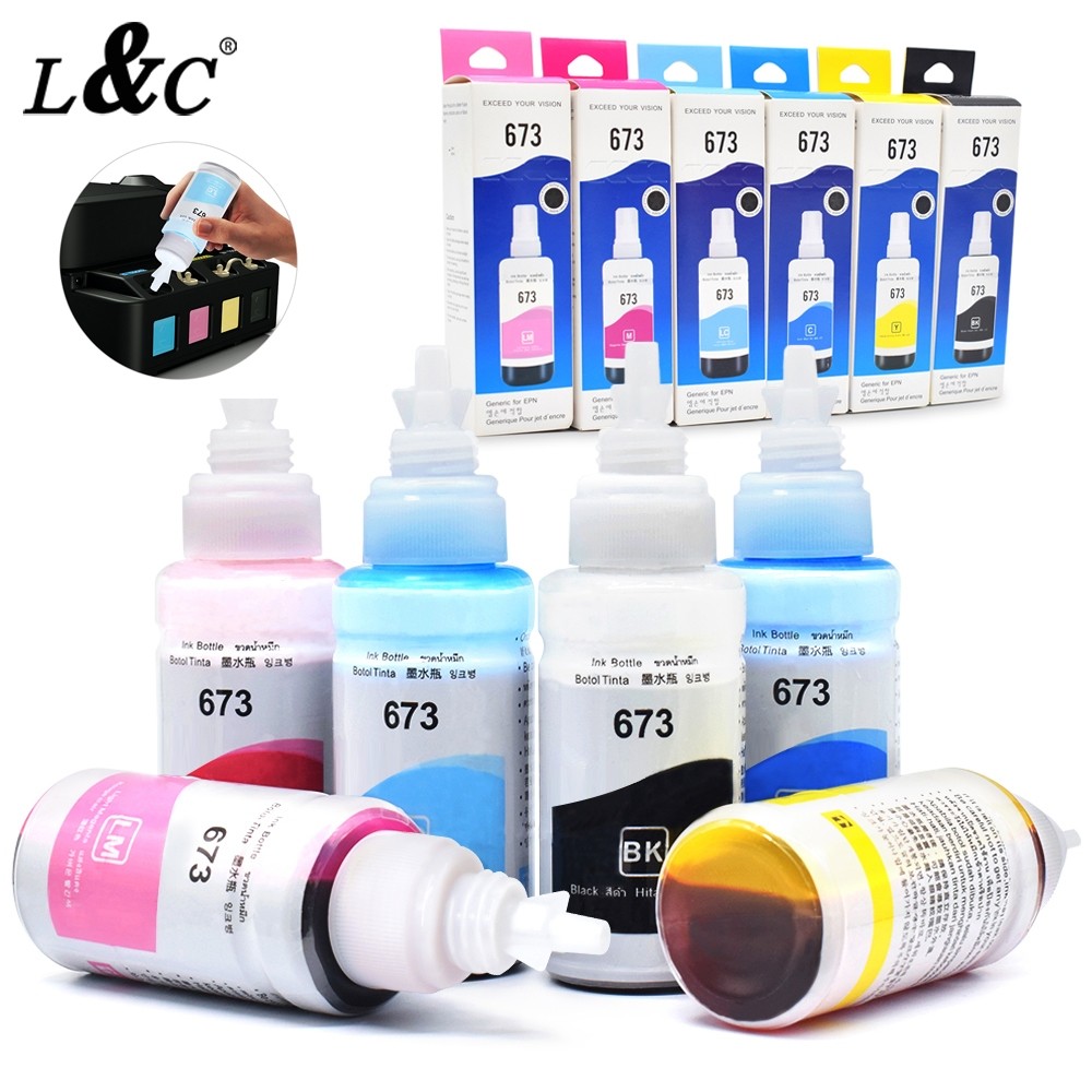 L&C 673 Ink Refill ink for Epson L800 L801 L805 L810 L850 L1800 L ...