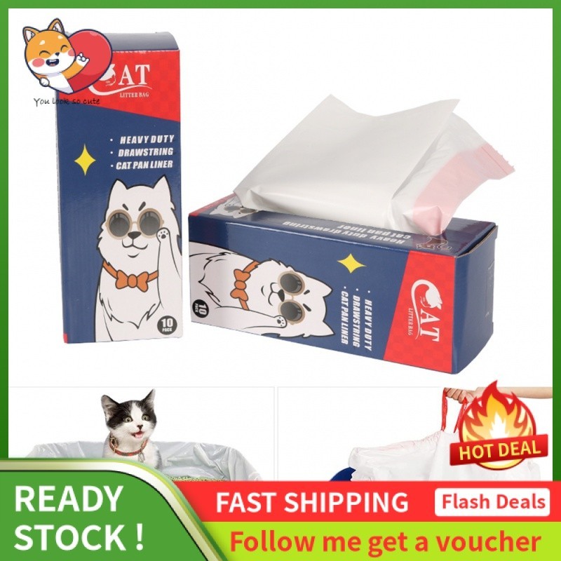 thumbnail image 2 of 20PCS Cat Litter Box Liners Durable Large Drawstring Kitty Litter Pan Bags Replacement Waste Bags Heavy Duty Pet Litter Box Tray For Home Cat Dog 2 of 11