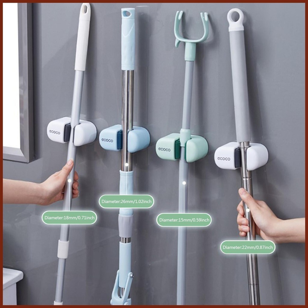 Broom Hangers for Wall Storage Tool Racks SelfAdhesive Wall Mount Mop