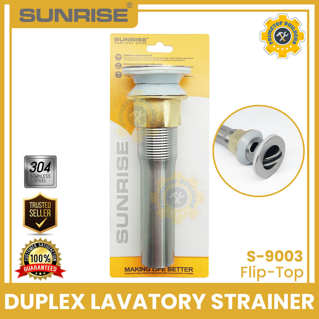 GG+SUNRISE Duplex Sink Strainer Flip Top Type S9003 HD/304 Stainless