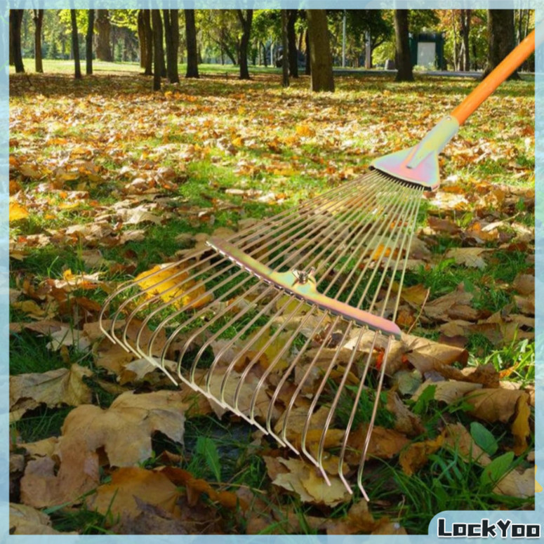 LockYoo Adjustable Grass Rake Head Portable Cleaning Tool Garden Tools ...