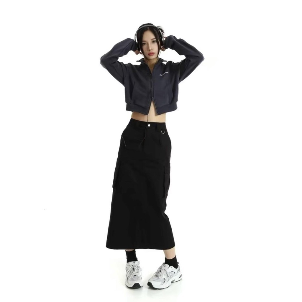 MEMC Cargo Skirt A Line Skirt With Black Slit Women s Wear Bottom Lingerie Lady 1220