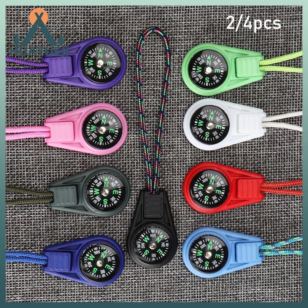 HUAYUEJI 2/4Pcs Mini Compass 9 Colors Paracord Bracelet Parts Camping ...