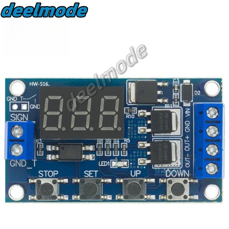 DC 12V 24V Dual MOS Tube LED Digital Time Delay Relay Trigger Cycle ...