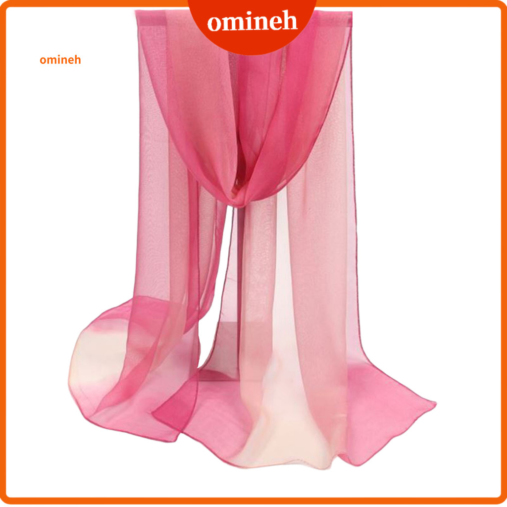 Sunscreen Ultrathin See-through Rectangle Chiffon Scarf Summer Gradient ...