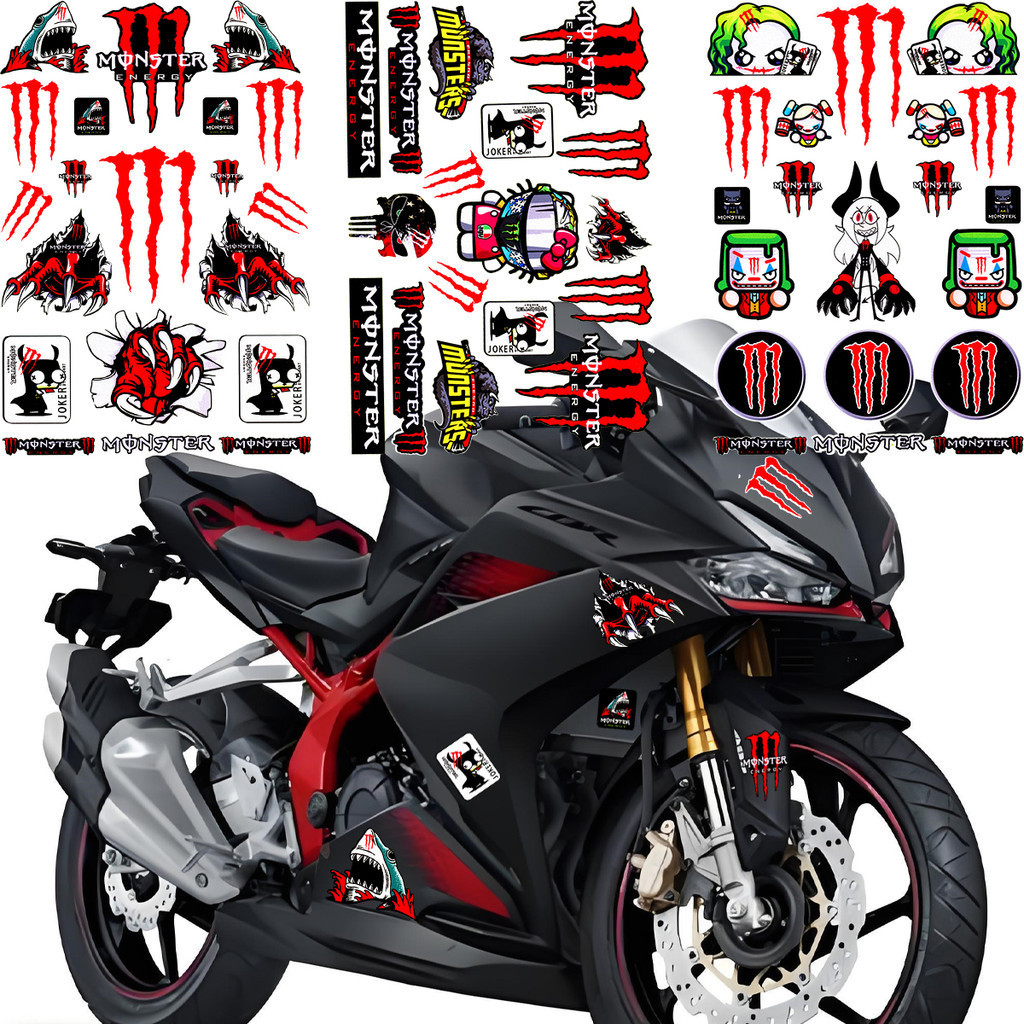 Monster Sticker Motorcycle Electric Car Modification Waterproof ...
