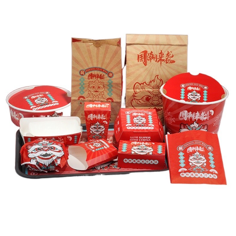 Fried chicken box packaging box oil-proof hamburger paper chicken rice ...