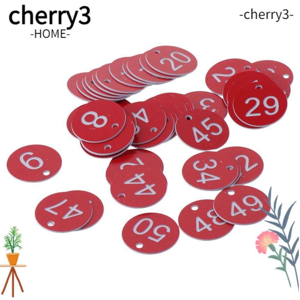 Cherry3 50pcs Plastic Number Tags, Durable Lightweight Restaurant Queue 