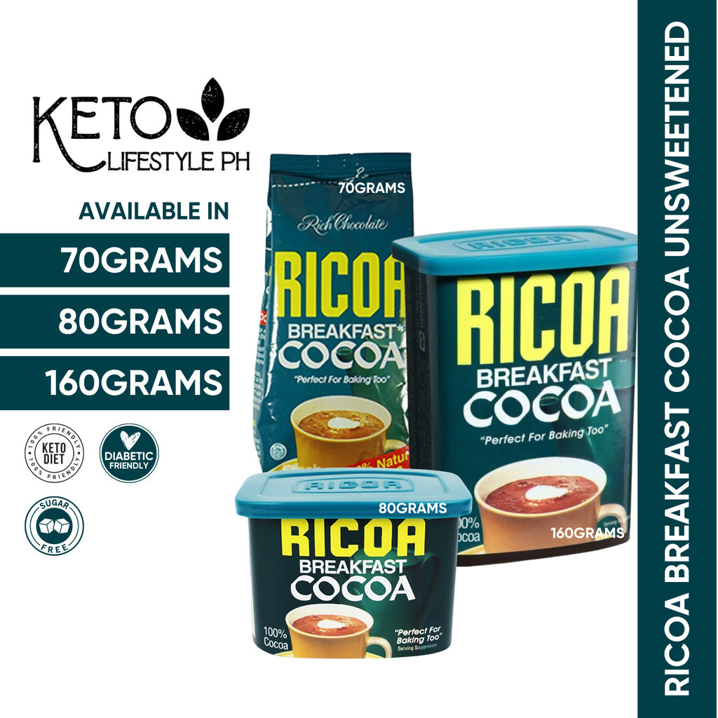 Ricoa Breakfast Cocoa Unsweetend (Keto-Approved/100% COCOA) | Shopee ...