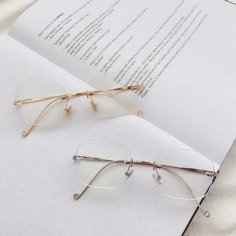 Anti Radiation Computer Glasses Fashion Rimless Eyeglasses for Men ...