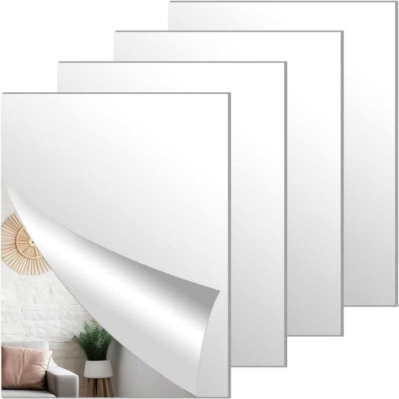 20*30cm Square Mirror Glass Tile Wall Stickers - Acrylic Mirror Tiles ...