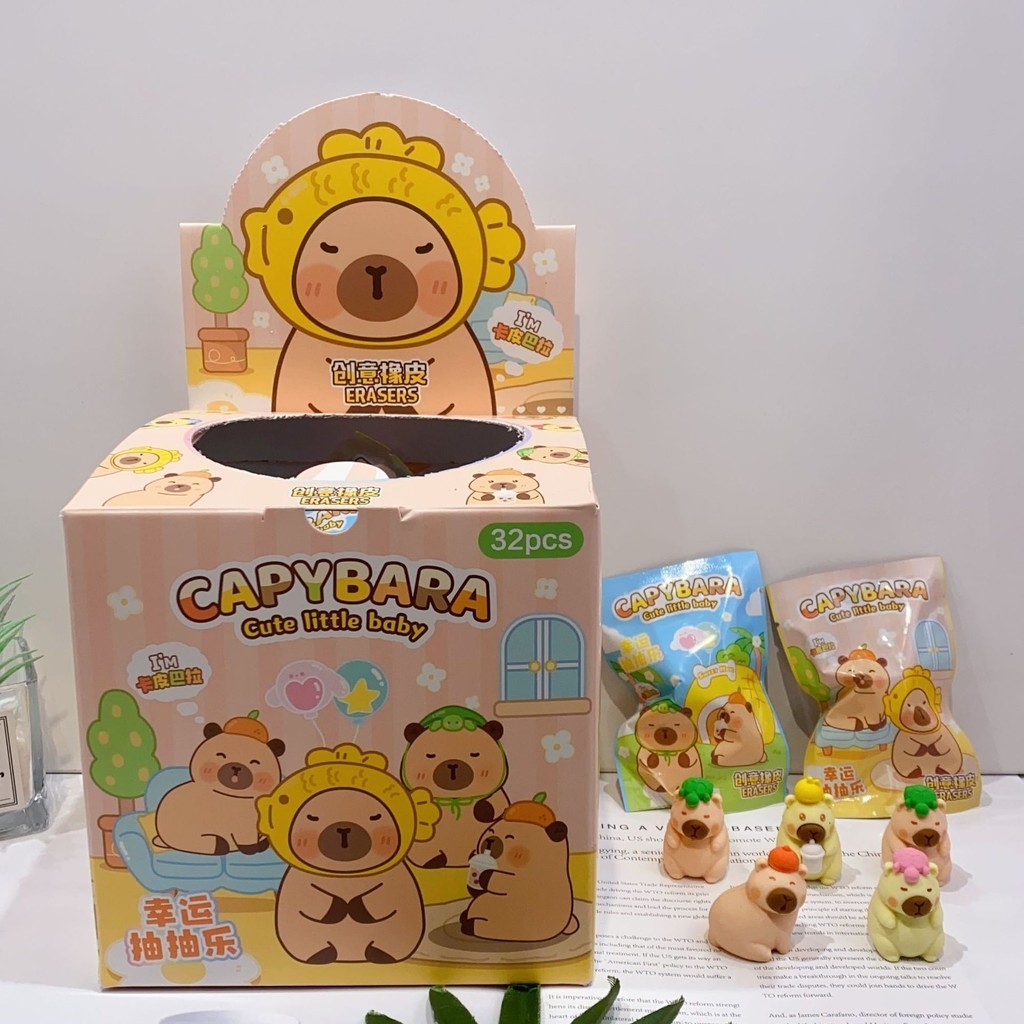 New Cartoon Capybara Eraser Blind Box Cute Animal Eraser Children's Day ...