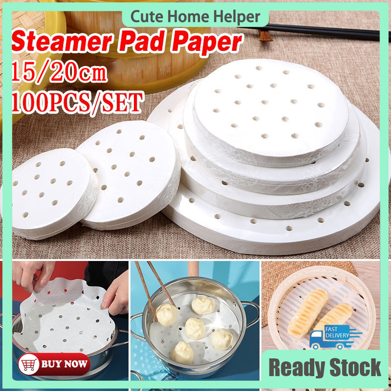 100pcs Steamer Pad Paper Air Fryer Baking Paper Non Stick Oil Steamer ...