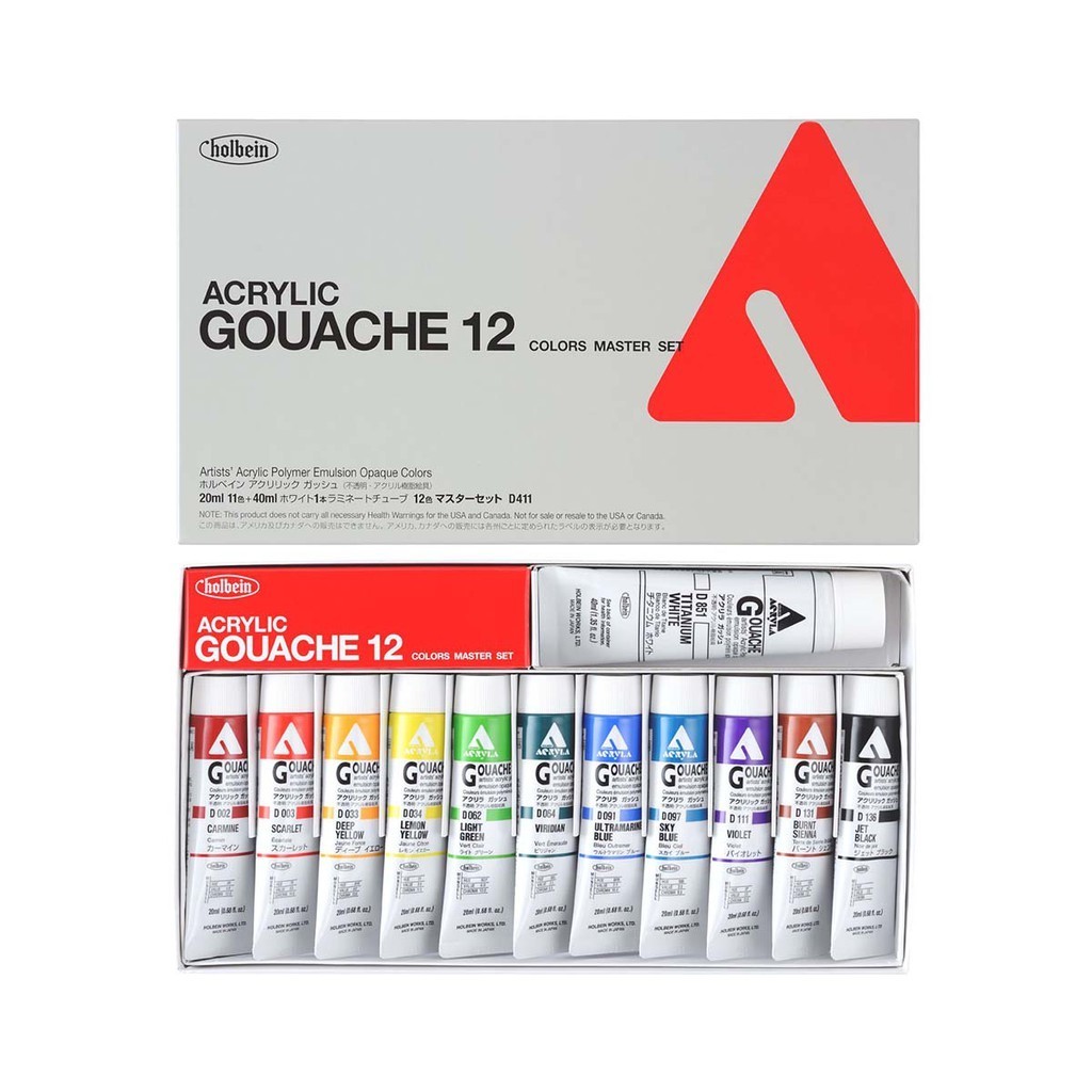 Holbein Acryla Gouache Master 12 40ml Set | Shopee Philippines