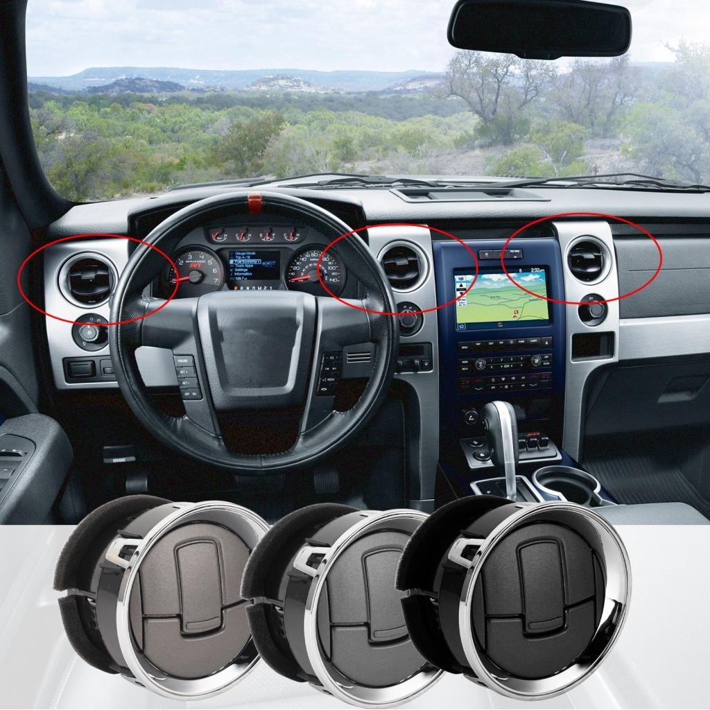 Dash AC Heater Air Outlet Louver Vent For 2009-2014 Ford F-150 - Silver 9L3Z19893CA