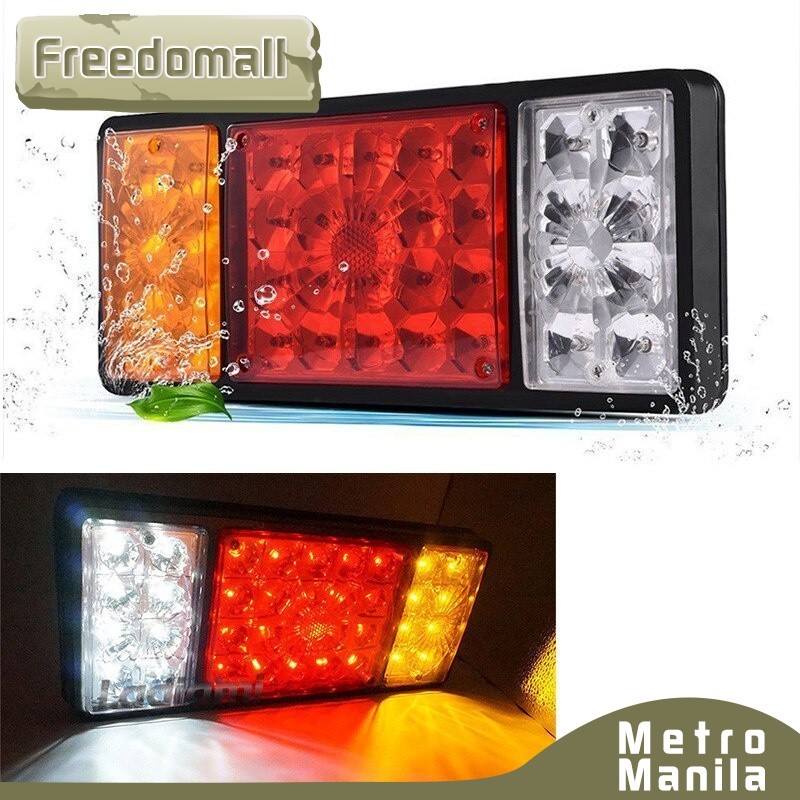 2PCS 12V24V LED Car Truck Lorry Brake Light Stop Turn Rear Tail Light ...