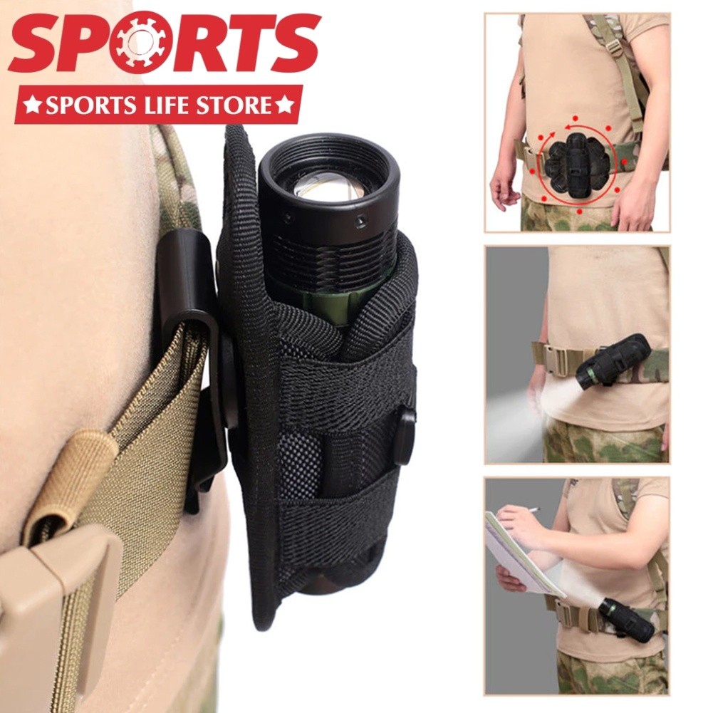 SL Tactical Hunting Flashlight Pouch 360 Degrees Rotatable Outdoor ...