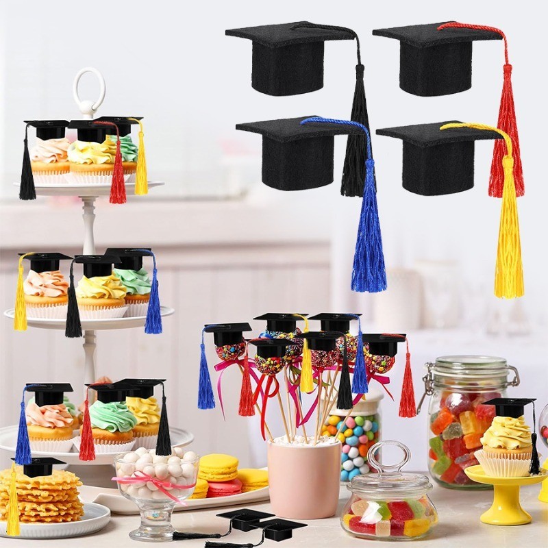 Mini Graduation Cap Graduation Hat Bottle Toppers Party Wine Bottle ...