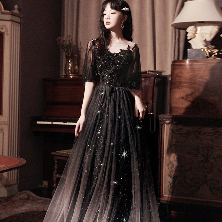 Hawlife Korean Black Elegant Evening Prom Ball JS Debut Graduation ...