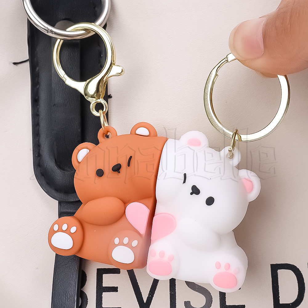 Cute Magnetic Bear Key Chain - Kawaii Resin Key Ring Backpack Pendant ...