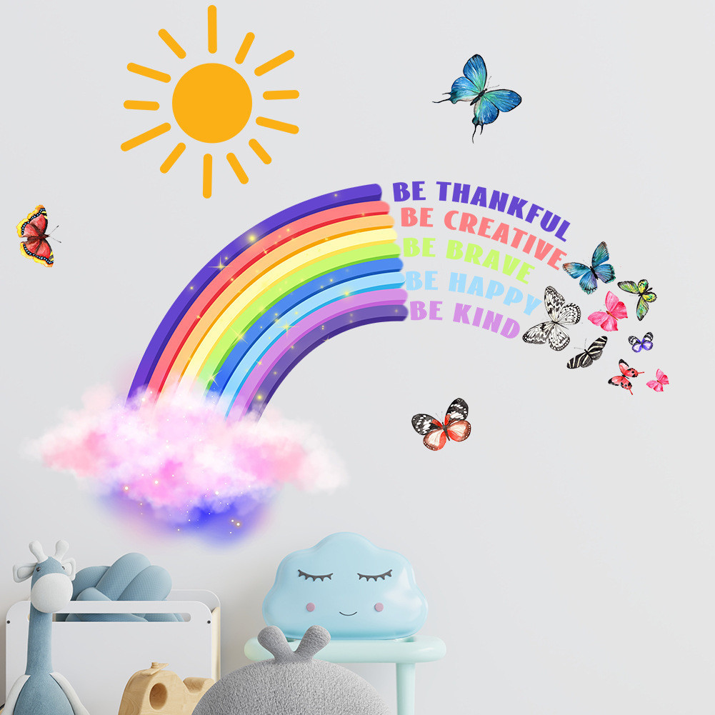 Wall Stickers Creative Sun Rainbow Wall Stickers Kindergarten ...