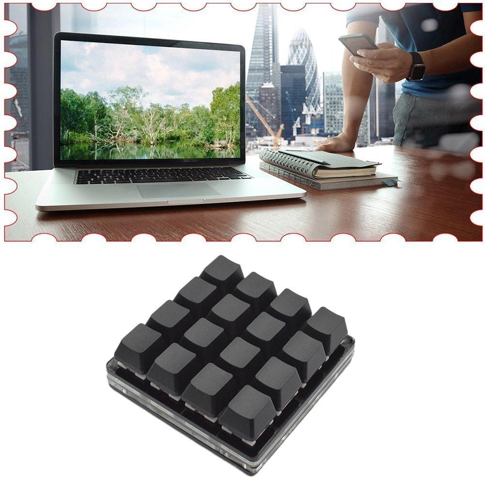 16key Black Mechanical Keyboard With Custom Shortcuts Programmable ...