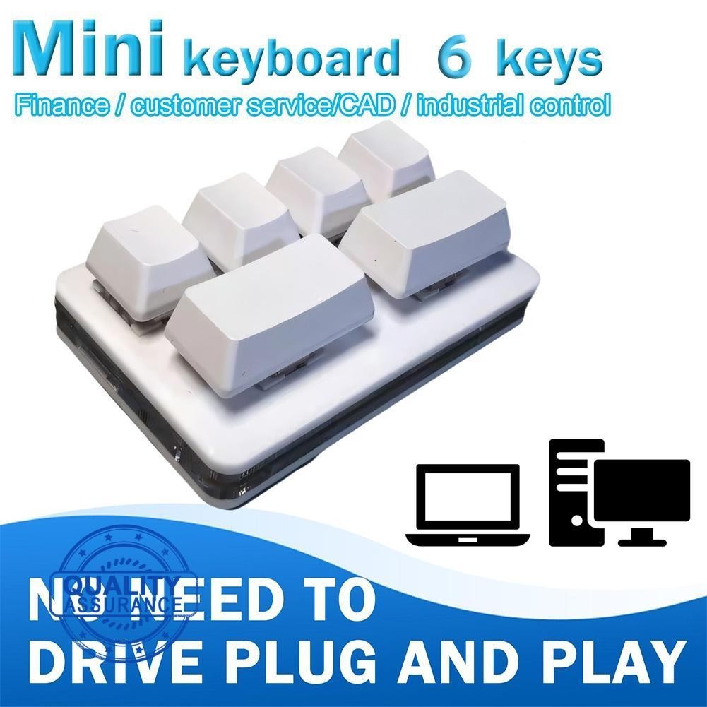 Programmable Mechanical Keyboard With 6 Keys For Onehanded Copy Paste ...