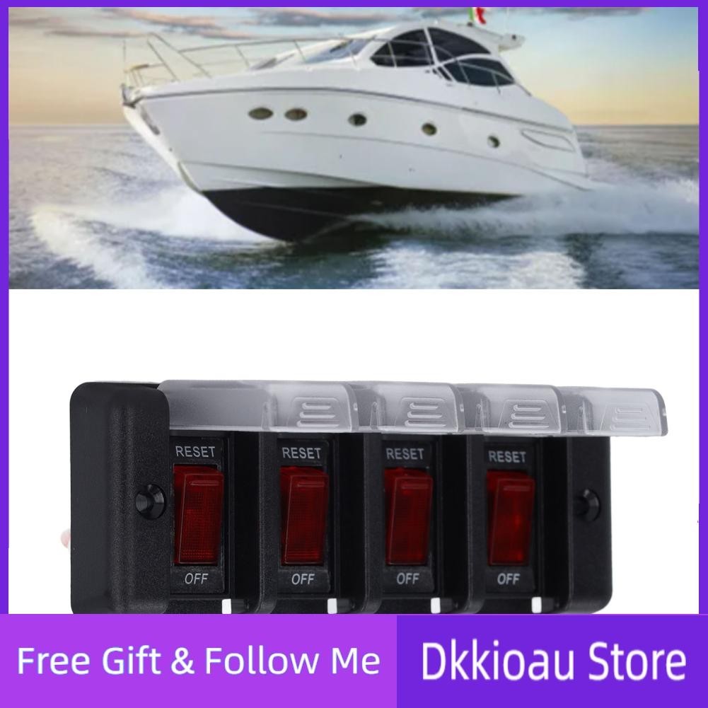 Dkkioau Boat Rocker Switch Panel Overload Guard Flame Retardant PC 4 ...