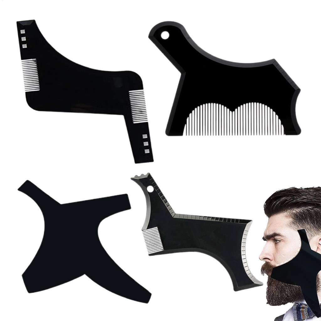 Beard Shaping Guide Beard Shaping Styling Tool Set Of 4 Goatee Mustache ...