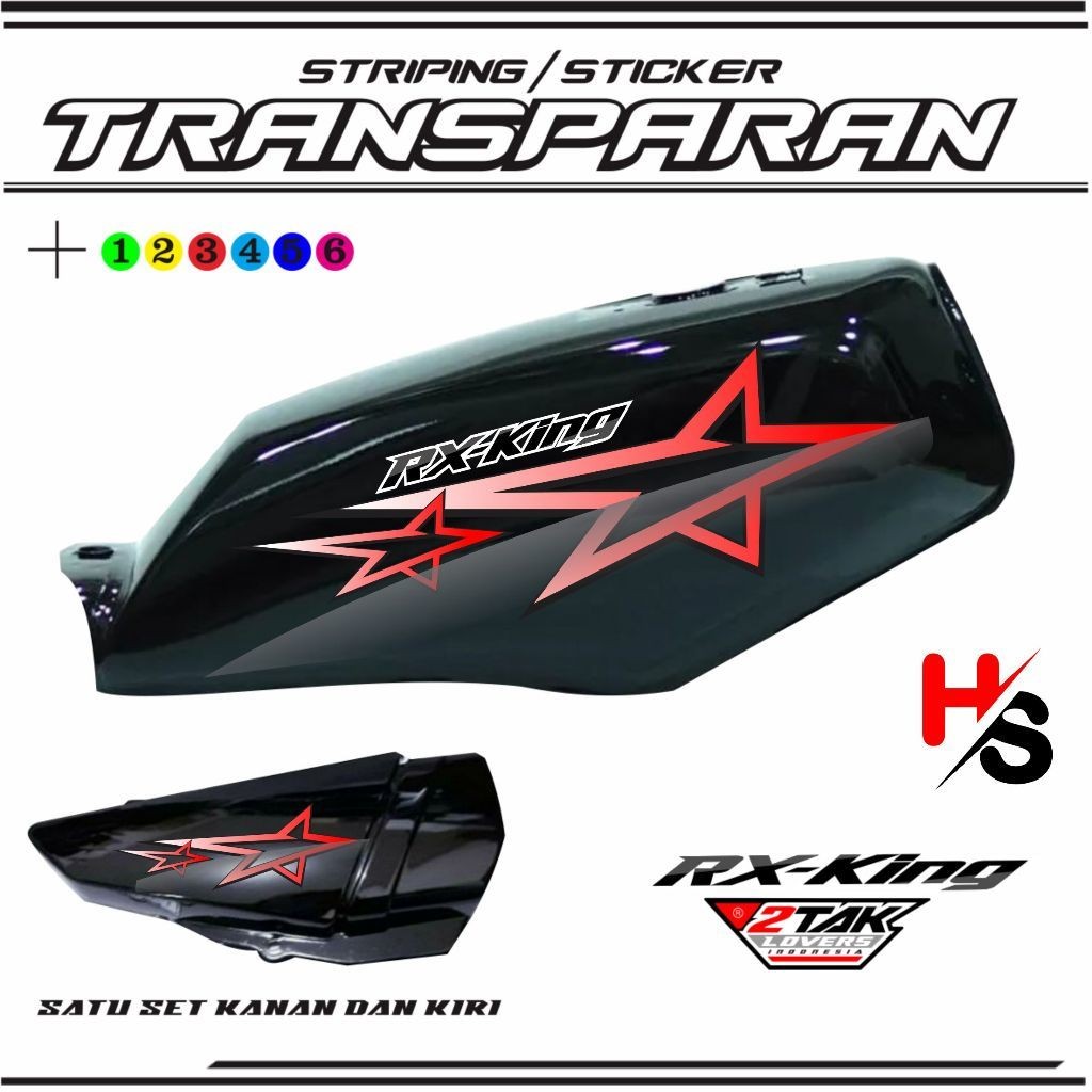 YAMAHA RX KING TRANSPARENT STRIPING STICKER LATEST MOTIF SIMPLE ART ...
