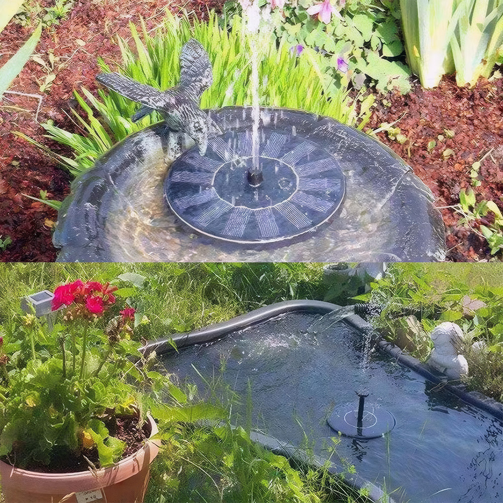 1.2W Solar Fountain Solar Bird Bath Fountain Pump for Pond Patio Garden