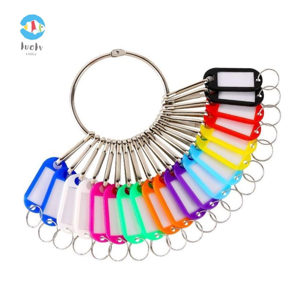 LUOLUVO 10/20/30/40 Pieces Key Ring, Plastic With Number Plates Key ...