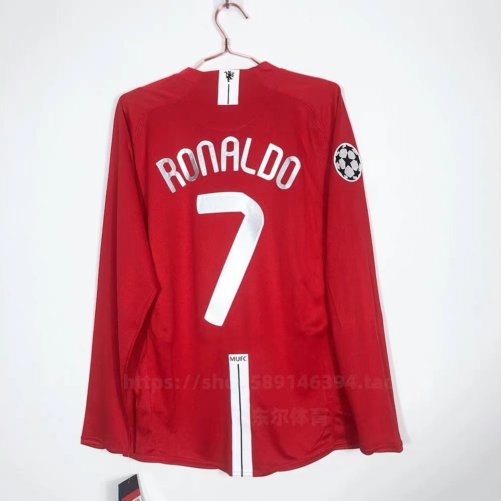 2007 2008 Manchester United Home Long Sleeves 07 08 Retro Football ...