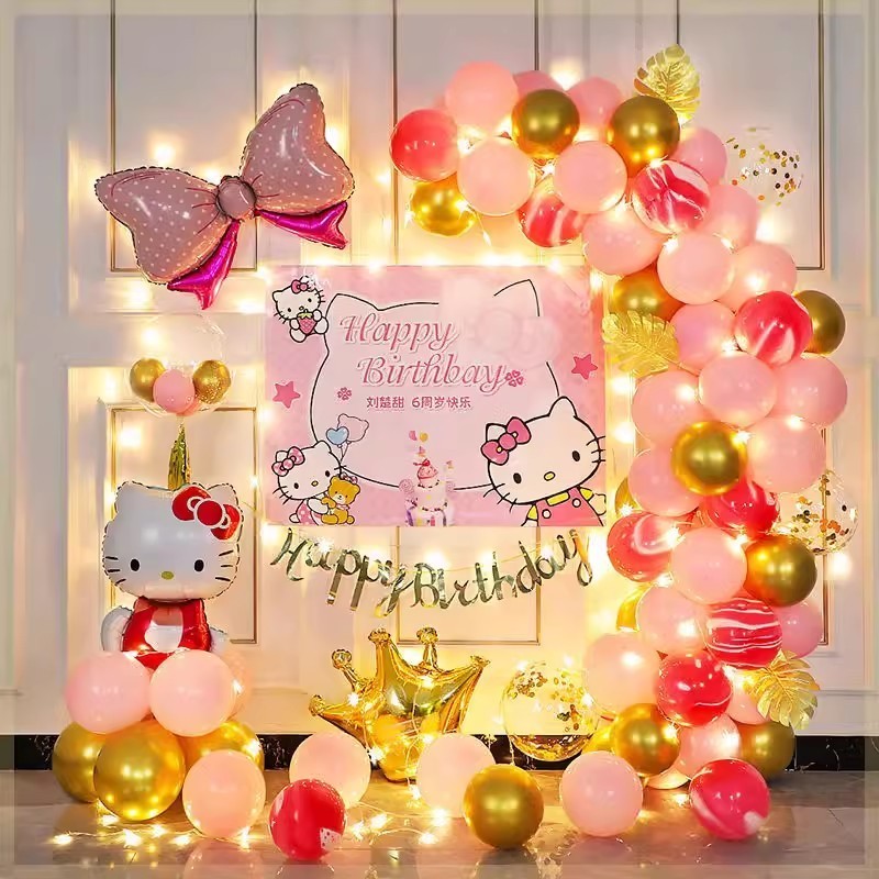 Hello Kitty Heme Party Balloon Pink Kitty Cat Balloons Baby Shower ...