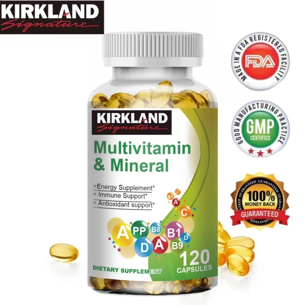 KIRKLAND Multivitamin & Minerals Capsules with Vitamin B12, D3 & K2 for