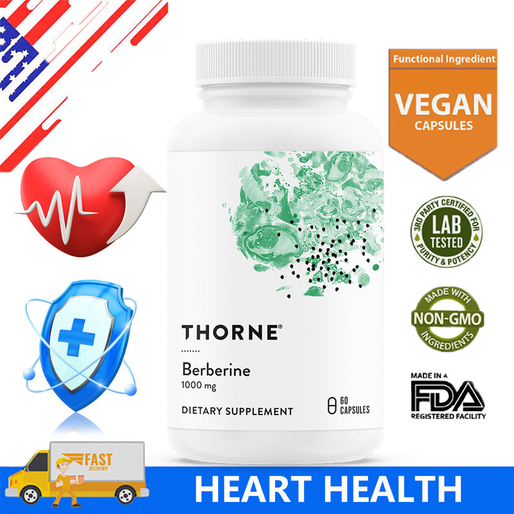 Thorne Berberine 1000 mg/serving, Botanical Supplement, Supports Heart ...