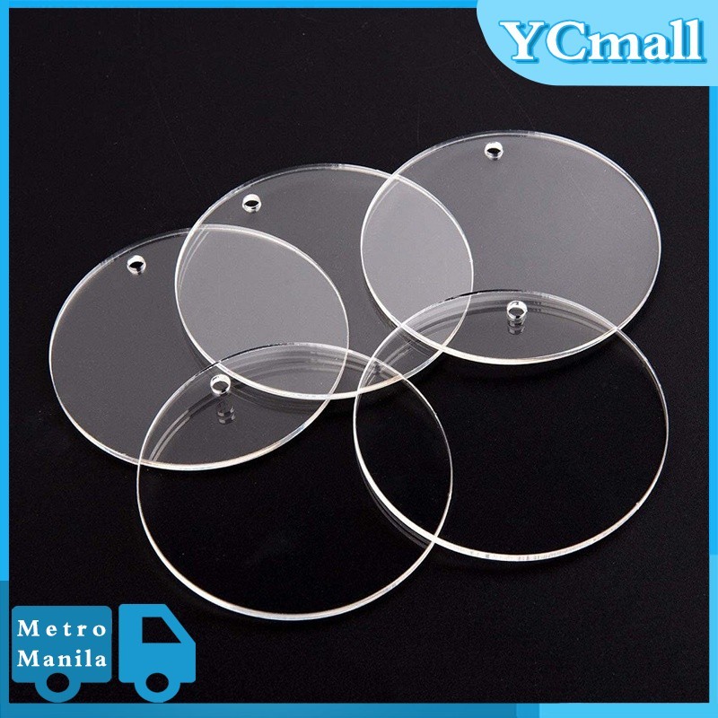 50pcs/pack 50pcs Circular Acrylic Sheet Acrylic Circle Blanks Clear ...