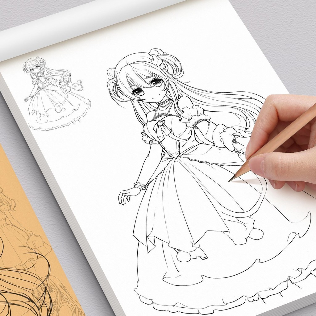动漫线稿漫画入门人物描画描绘描摹美少女人物古风手绘线描儿童本Introduction to Character Drawing and ...