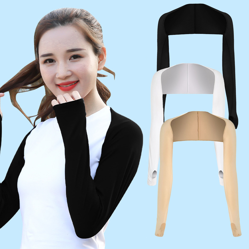 SSS Sunscreen Ice Silk Shawl Sleeves Outdoor Riding Shawl Sleeves Golf ...