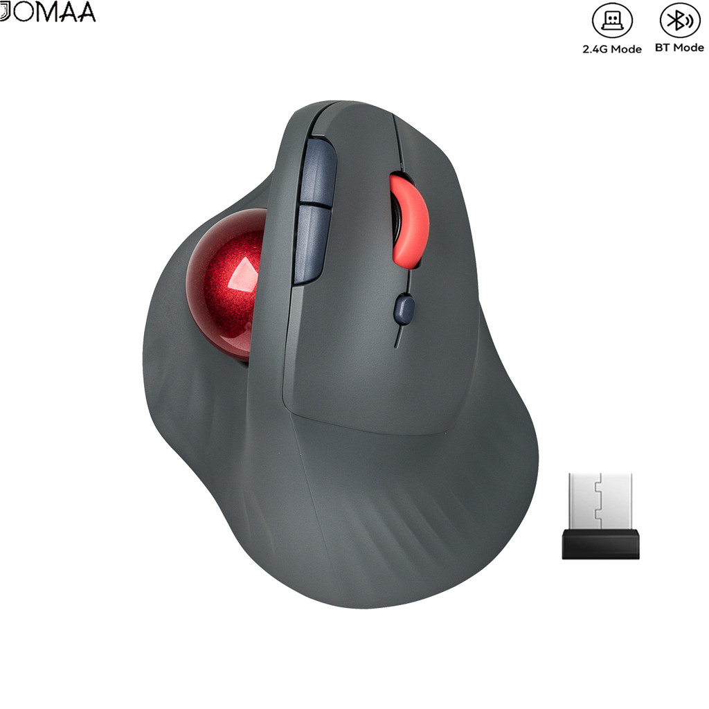 Jomaa Bluetooth Trackball Mouse Rechargeable 2.4G USB Wireless ...
