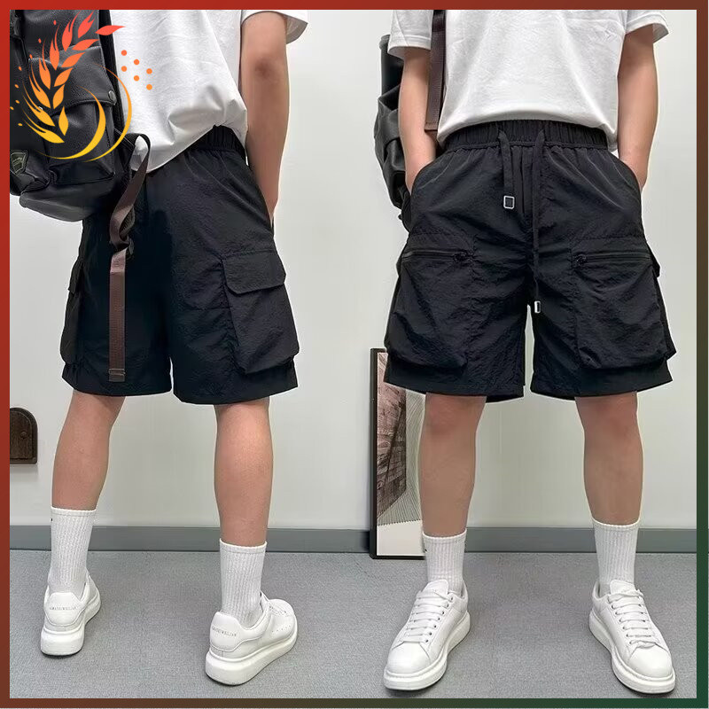 Multi-pocket Men's Solid Color Simple Loose Cargo Shorts Sports Pants ...