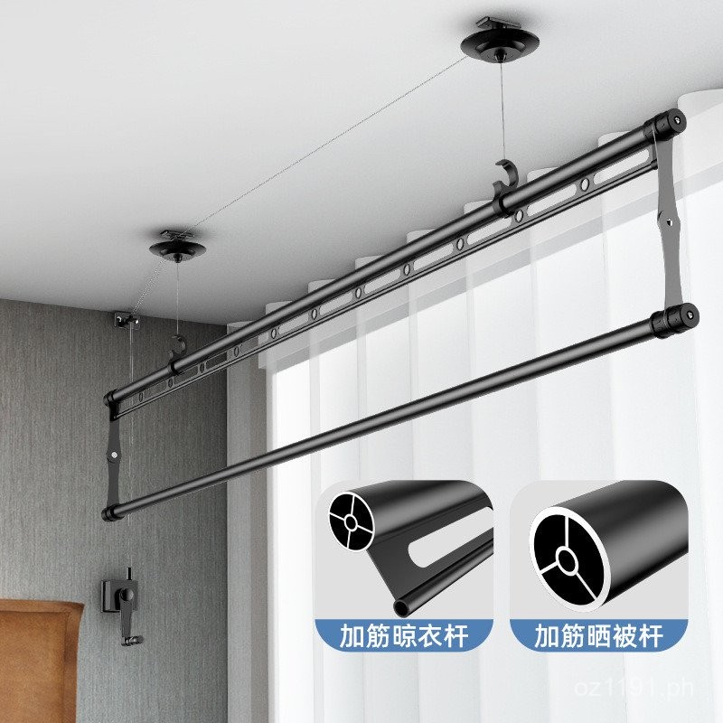 Single Rod Hand Crank Single Shot Clothes Drying Rack Hand Crank Indoor ...