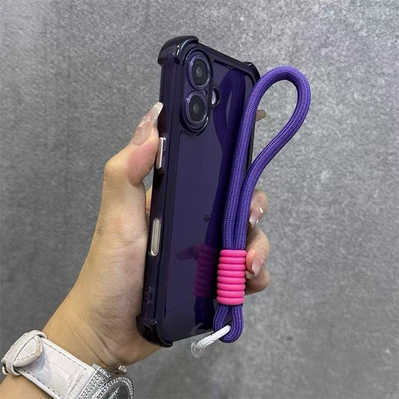 【With Lanyard】Luxury Four Corner Space Soft Shell Soft And Transparent ...