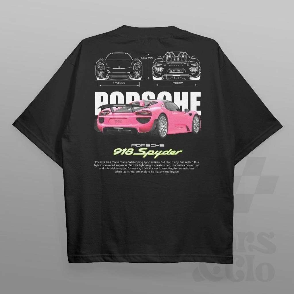 AXM Porsche racing Cars and Clo tshirt for men Round neck printed black sports car Spyder T shirt top Shopee Philippines