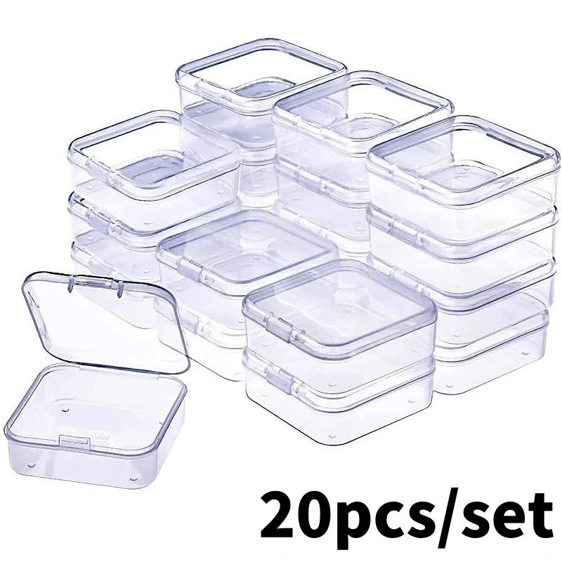 20Pcs Clear Clamshell Organizer Pack Pins Jewelry Earplug Office ...