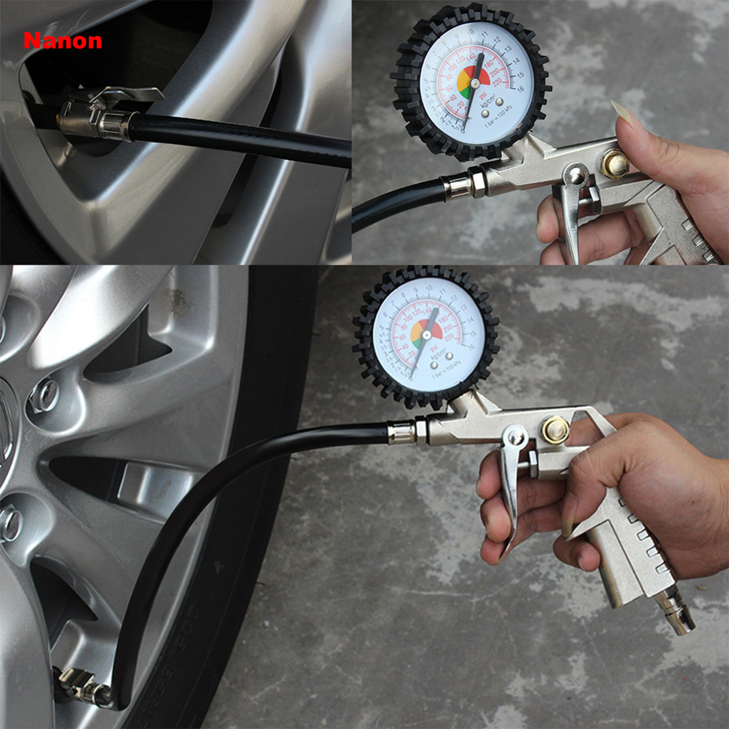 Premium Car Tire Air Pressure Inflator Gauge With Indicator | Shopee ...