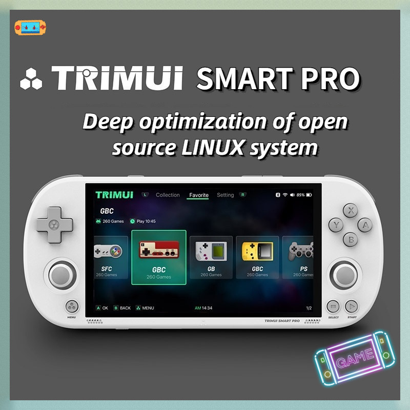 Trimui Smart Pro Handheld Game Console 4.96'' IPS Screen Linux System ...