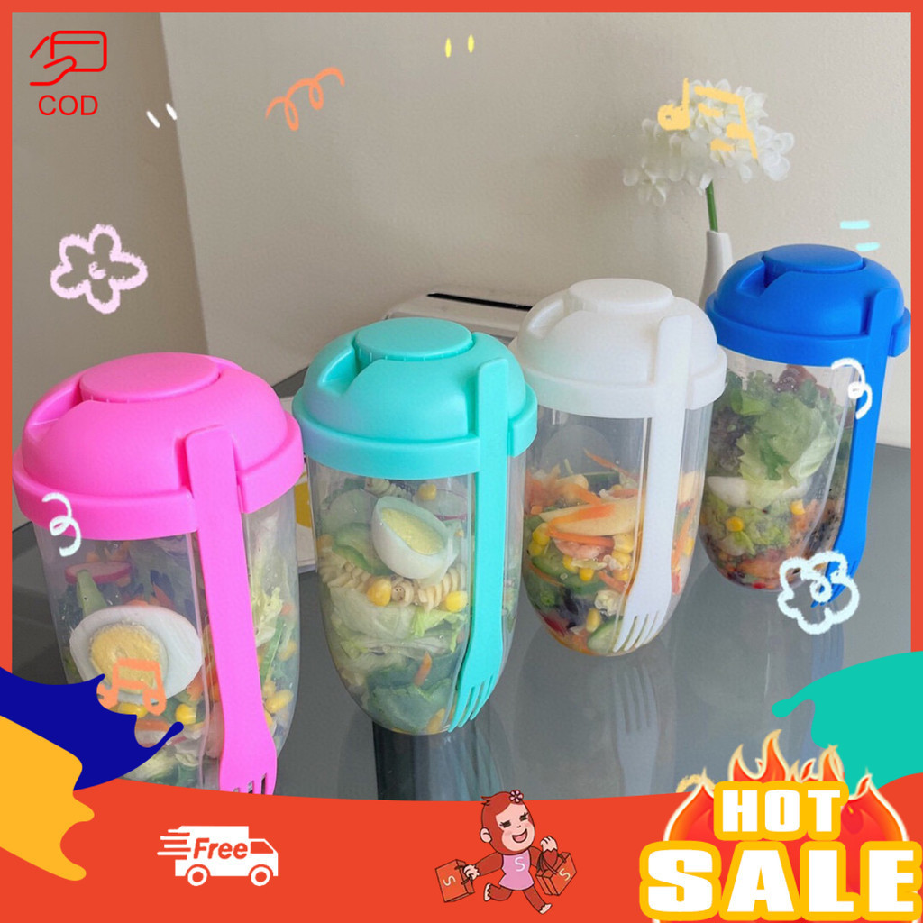 TW-Salad Cup with Lid And Fork Leak-Proof Salad Shaker Large Capacity ...